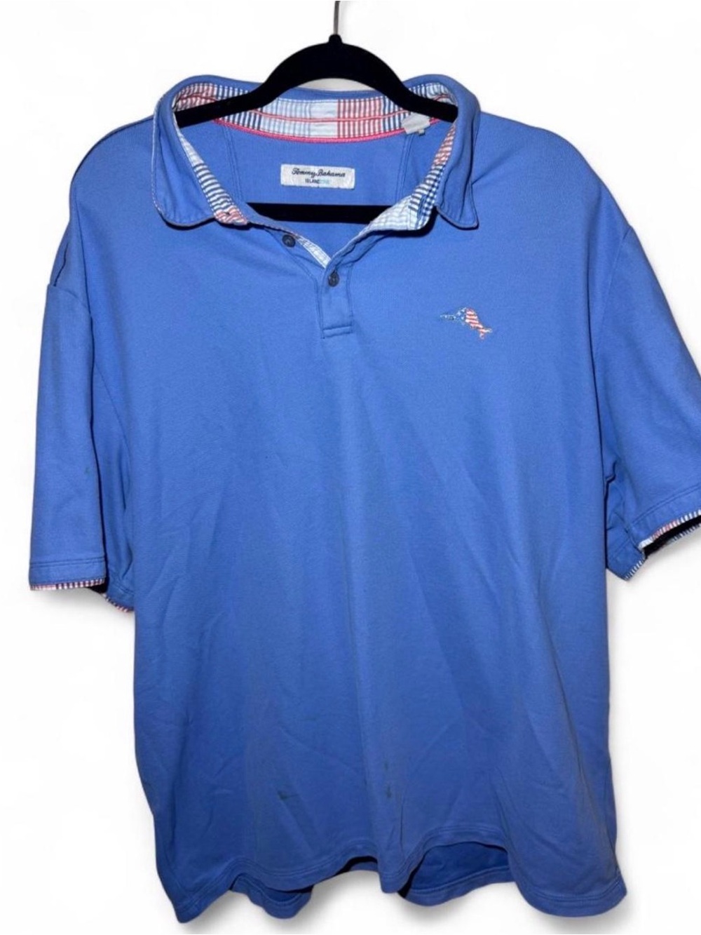 Tommy Bahama IslandZone Men’s Blue American Flag Polo Short Sleeve Shirt